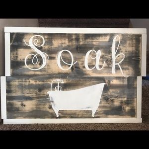 Soak bathroom handmade wood sign decor